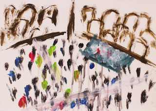 Markusplatz 03 2013
Mischtechnik auf Papier 30 x 40 cm