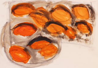 Aprikosenkuchen 06 2014
Mischtechnik auf Papier 30 x 40 cm