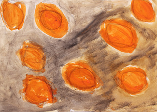 Aprikosenkuchen 01 2014
Mischtechnik auf Papier 30 x 40 cm