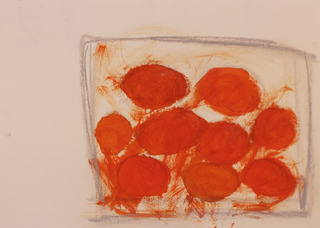 Aprikosenkuchen 02 2014
Mischtechnik auf Papier 30 x 40 cm