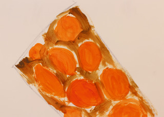 Aprikosenkuchen 03 2014
Mischtechnik auf Papier 30 x 40 cm