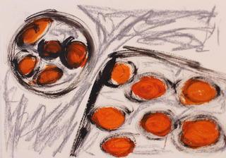 Aprikosenkuchen 04 2014
Mischtechnik auf Papier 30 x 40 cm